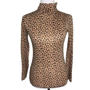 J. Crew Tan and Black Animal Print Blouse